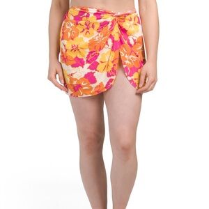 L SPACE Capri Skirt Cover-up Floral Sarong Wrap Womens